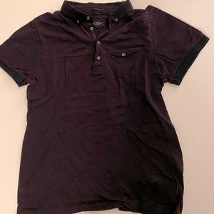 Ted Baker Short Sleeved Polo Shirt Purple Medium